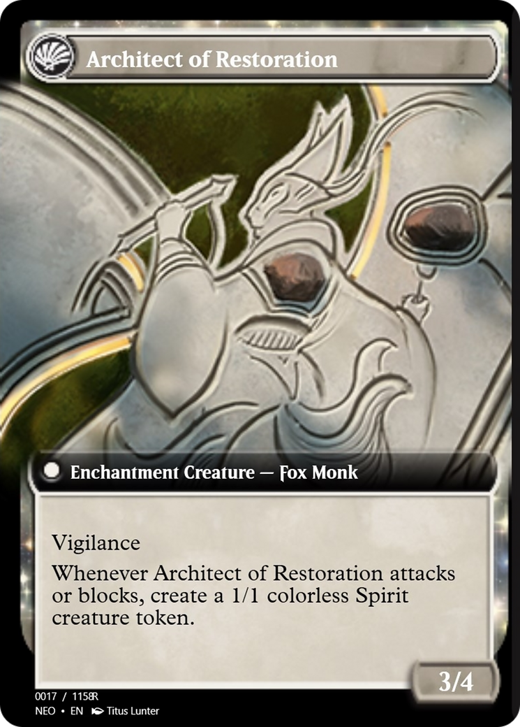 The Restoration of Eiganjo // Architect of Restoration (PRM-97897) - : (enchantment) Foil