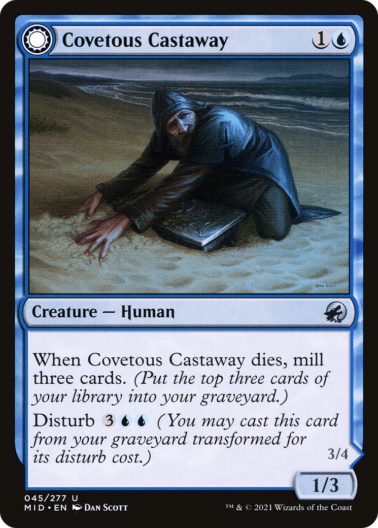 Covetous Castaway // Ghostly Castigator (MID-045) - : (Double Faced Transform)