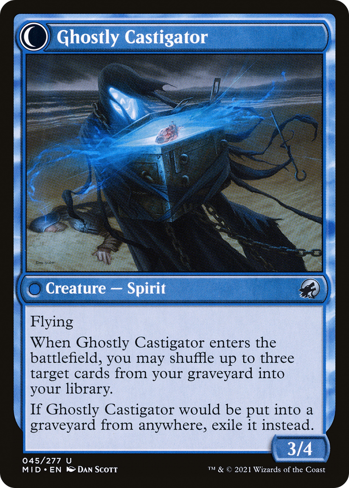 Covetous Castaway // Ghostly Castigator (MID-045) - : (Double Faced Transform)