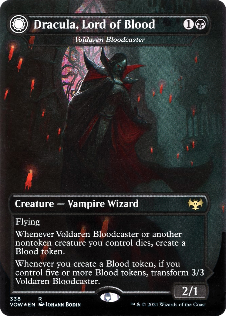 Voldaren Bloodcaster // Bloodbat Summoner (VOW-338) - : (Double Faced Transform) (Borderless)