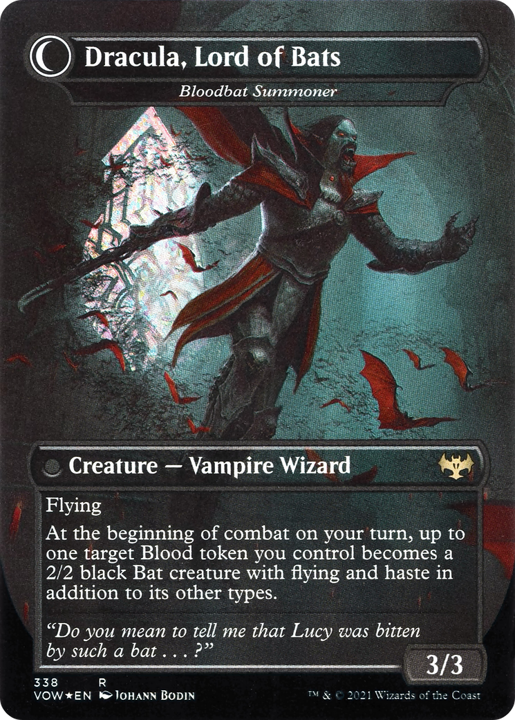 Voldaren Bloodcaster // Bloodbat Summoner (VOW-338) - : (Double Faced Transform) (Borderless) Foil