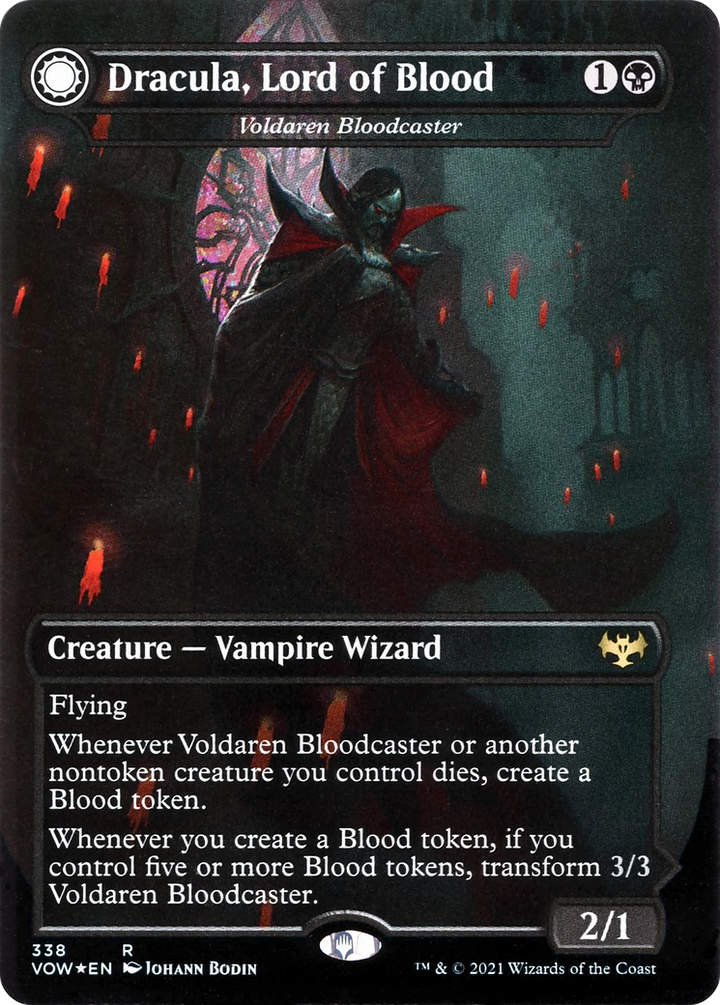 Voldaren Bloodcaster // Bloodbat Summoner (VOW-338) - : (Double Faced Transform) (Borderless) Foil