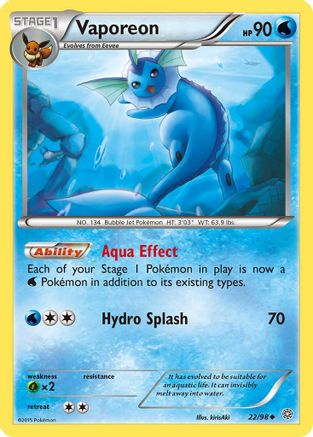 Vaporeon 22/98 - Reverse Holofoil