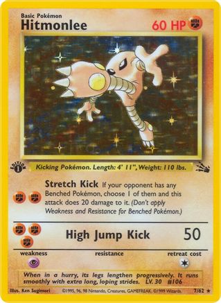 Hitmonlee (7) 7/62 - 1st Edition Holofoil