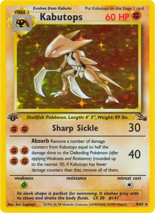 Kabutops (9) 9/62 - Unlimited Holofoil