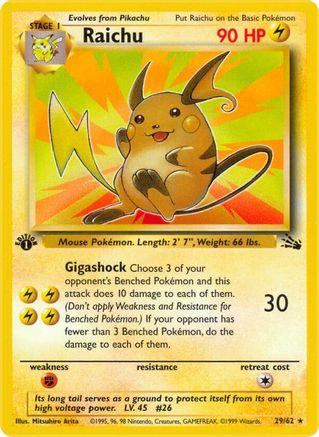 Raichu (29) 29/62 - 1st Edition