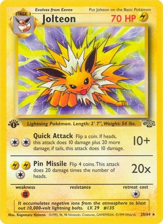 Jolteon (20) 20/64 - 1st Edition