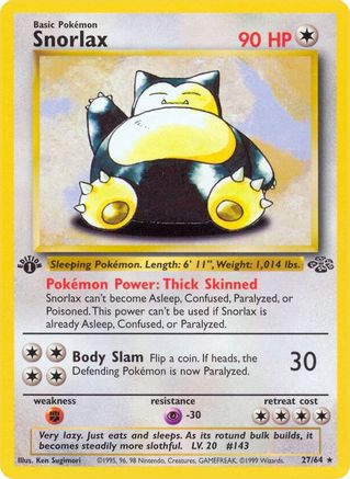 Snorlax (27) 27/64 - 1st Edition