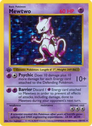 Mewtwo 10 - 1st Edition Holofoil