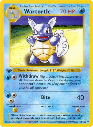 Wartortle 42 - 1st Edition