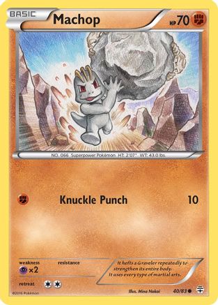 Machop 40/83 - Reverse Holofoil