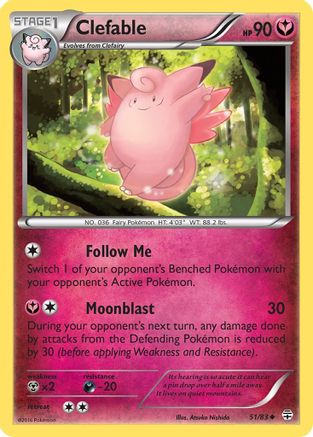 Clefable 51/83 - Reverse Holofoil