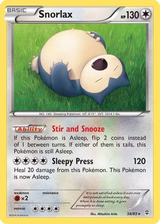 Snorlax 58/83 - Reverse Holofoil