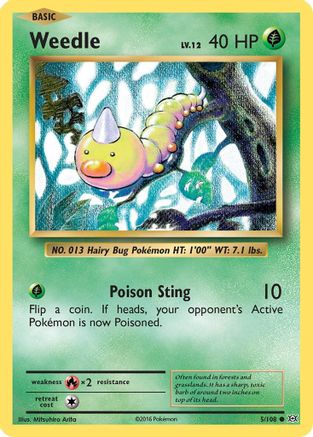 Weedle 5/108 - Reverse Holofoil