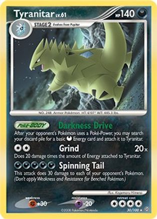 Tyranitar - 30/100 (DP Stormfront) 30 - Holofoil