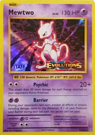 Mewtwo - 51/108 (Prerelease) [Staff] 51 - Holofoil