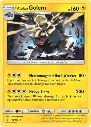 Alolan Golem 42/145 - Holofoil