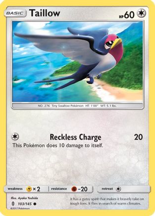 Taillow 103/145 - Reverse Holofoil