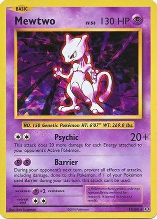 Mewtwo - 51/108 (Cracked Ice Holo) 51 - Holofoil