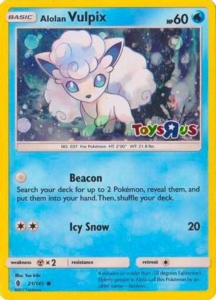 Alolan Vulpix - 21/145 (Toys R Us Promo) 21 - Holofoil