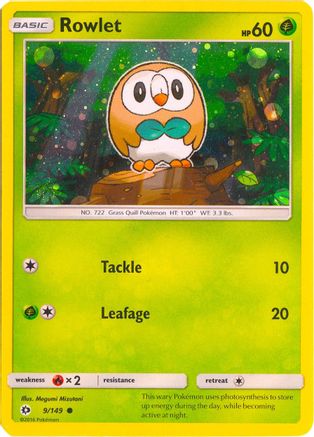 Rowlet - 9/149 (Cosmos Holo) 9 - Holofoil