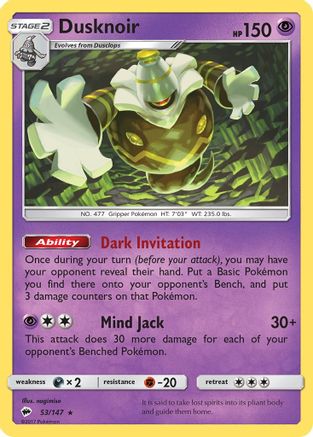 Dusknoir 53/147 - Reverse Holofoil