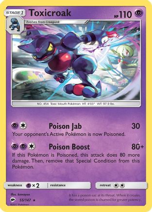 Toxicroak 55/147 - Reverse Holofoil