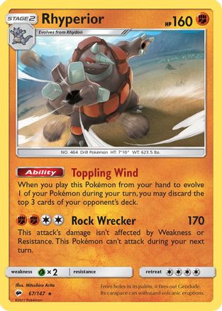 Rhyperior 67/147 - Reverse Holofoil