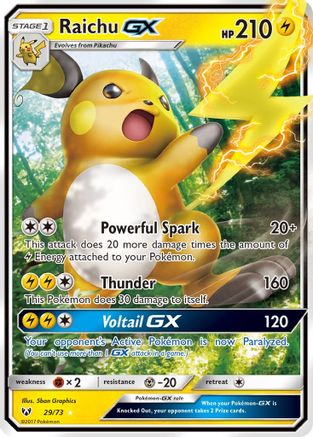 Raichu GX 29/73 - Holofoil