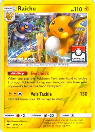 Raichu - 41/147 (League Challenge) [2nd Place] 41 - Reverse Holofoil