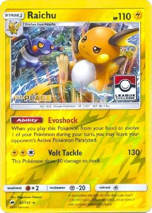 Raichu - 41/147 (League Challenge) [1st Place] 41 - Reverse Holofoil