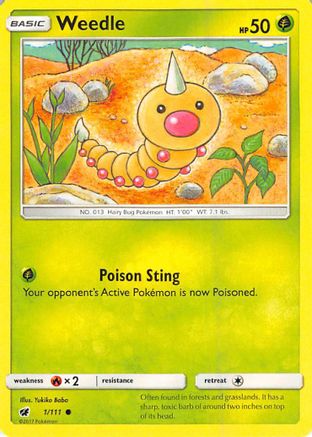 Weedle 1/111 - Reverse Holofoil