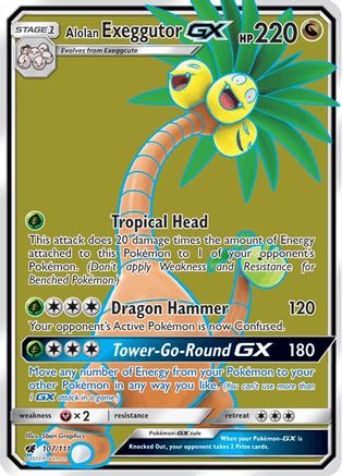 Alolan Exeggutor GX (Full Art) 107/111 - Holofoil