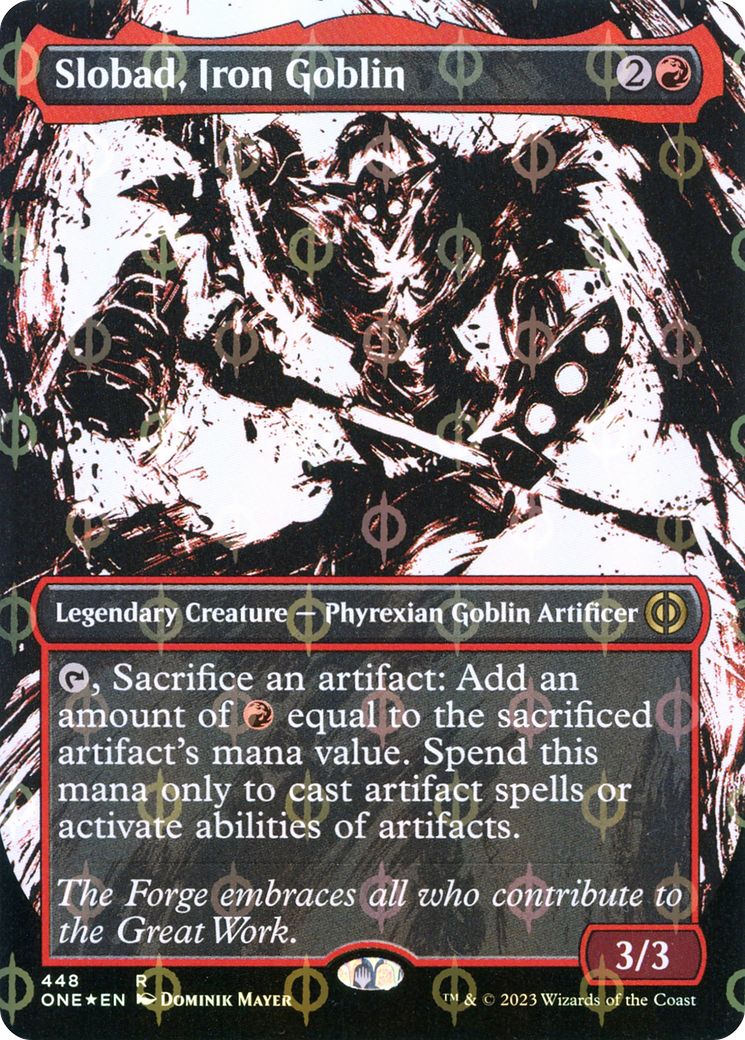 Slobad, Iron Goblin (ONE-448) - : (Showcase) (Borderless) Foil