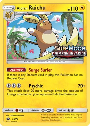 Alolan Raichu - SM72 (Prerelease) SM72/248 - Holofoil