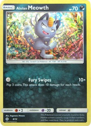 Alolan Meowth - 8/12 8/12 - Holofoil