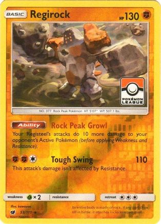 Regirock - 53/111 (Pokemon League) 53 - Reverse Holofoil