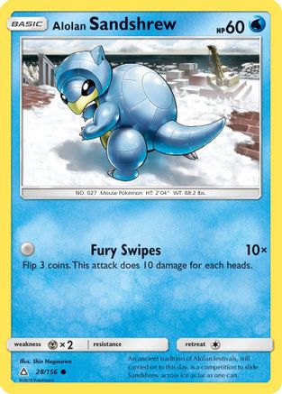 Alolan Sandshrew 28/156 - Reverse Holofoil