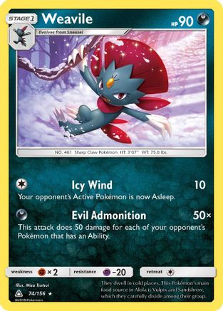 Weavile 74/156 - Reverse Holofoil