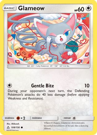 Glameow 108/156 - Reverse Holofoil