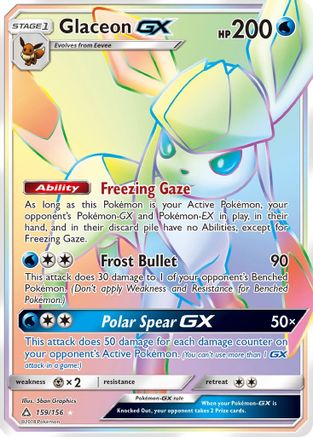 Glaceon GX (Secret Rare) 159/156 - Holofoil