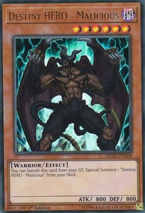 Destiny HERO - Malicious (UR) (LEHD-ENA04) - Legendary Hero Decks 1st Edition