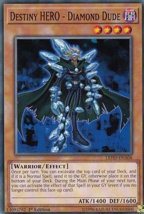 Destiny HERO - Diamond Dude (LEHD-ENA06) - Legendary Hero Decks 1st Edition