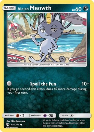 Alolan Meowth 118/214 - Reverse Holofoil