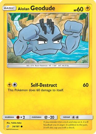 Alolan Geodude (34) 34/181 - Reverse Holofoil