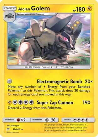 Alolan Golem 37/181 - Reverse Holofoil