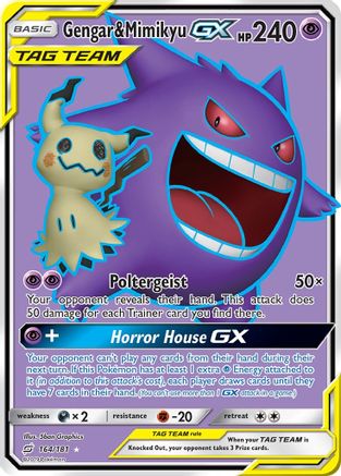 Gengar & Mimikyu GX (Full Art) 164/181 - Holofoil