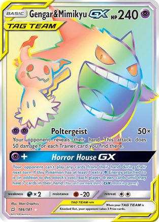 Gengar & Mimikyu GX (Secret) 186/181 - Holofoil