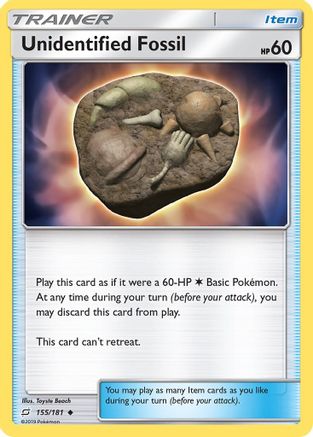 Unidentified Fossil 155/181 - Reverse Holofoil