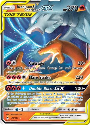 Reshiram & Charizard GX 20/214 - Holofoil